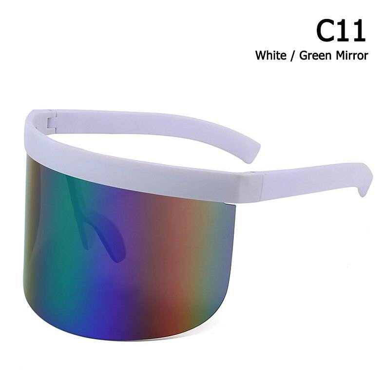 JackJad 2020 Fashion Oversized Mask Shape Shield Style Sunglasses Cool Street Snap Brand Design Sun Glasses Oculos De Sol 1799 Lenses Color: C11 