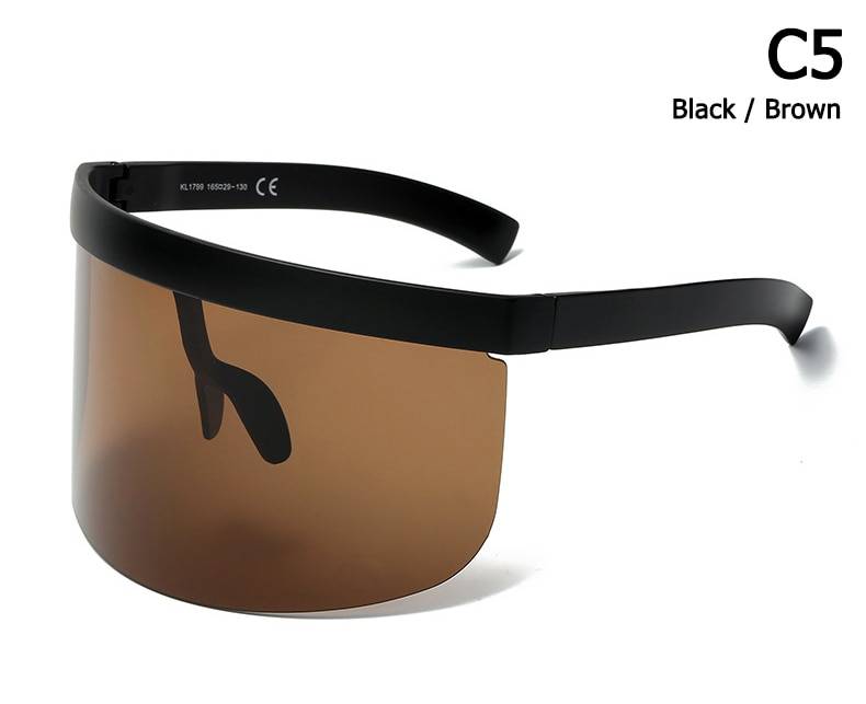 JackJad 2020 Fashion Oversized Mask Shape Shield Style Sunglasses Cool Street Snap Brand Design Sun Glasses Oculos De Sol 1799 Lenses Color: C5 