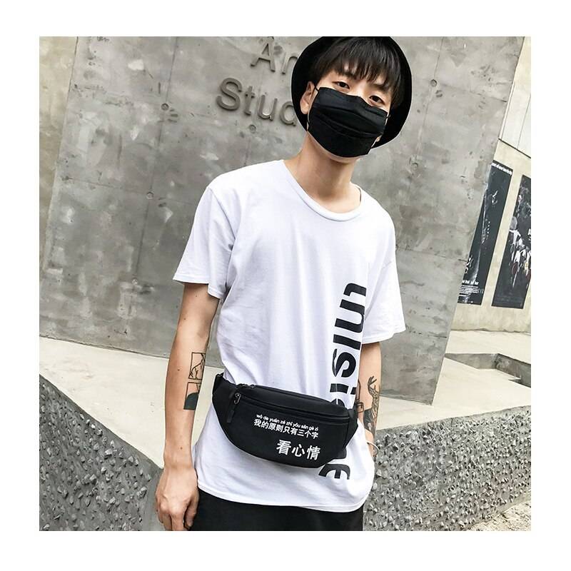 Japanese Style Chest Bag Men&#8217;s Street Messenger Pack Casual Sports Shoulder Bags Waist Belt Bag Women Fanny Packs Bum Hip Bag 