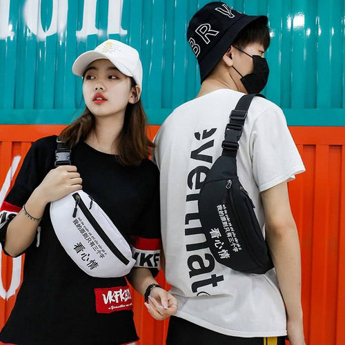Japanese Style Chest Bag Men’s Street Messenger Pack Casual Sports Shoulder Bags Waist Belt Bag Women Fanny Packs Bum Hip Bag 