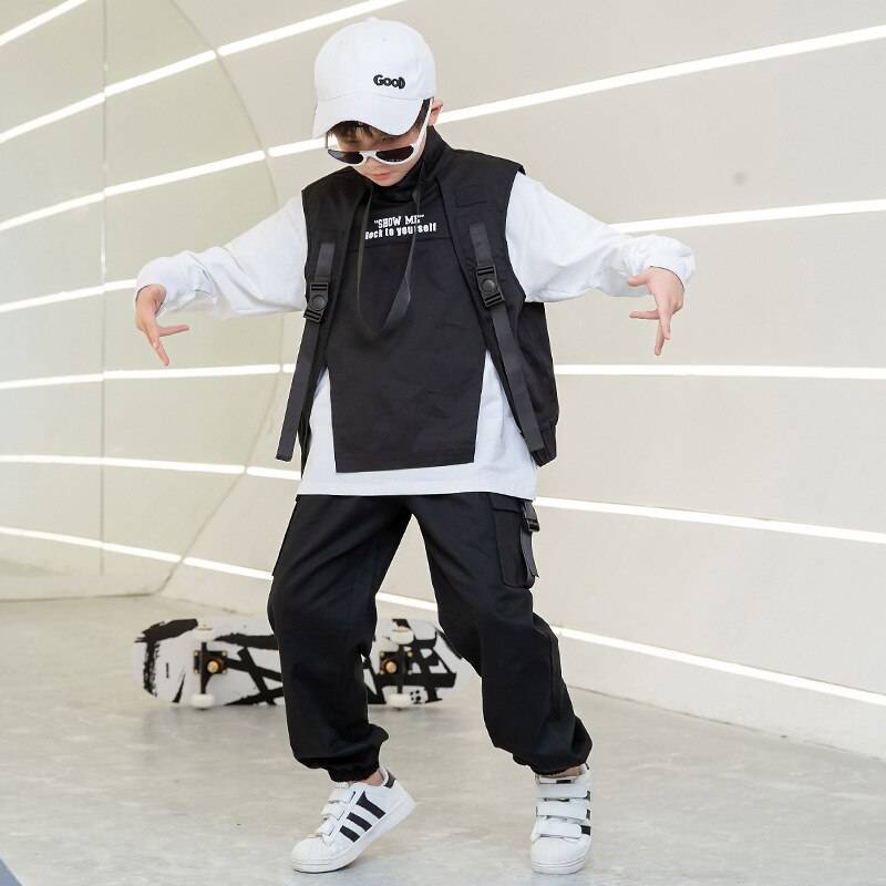 Kid&#8217;s Tactical Techwear Sweatshirt and Cargo Pants Set 