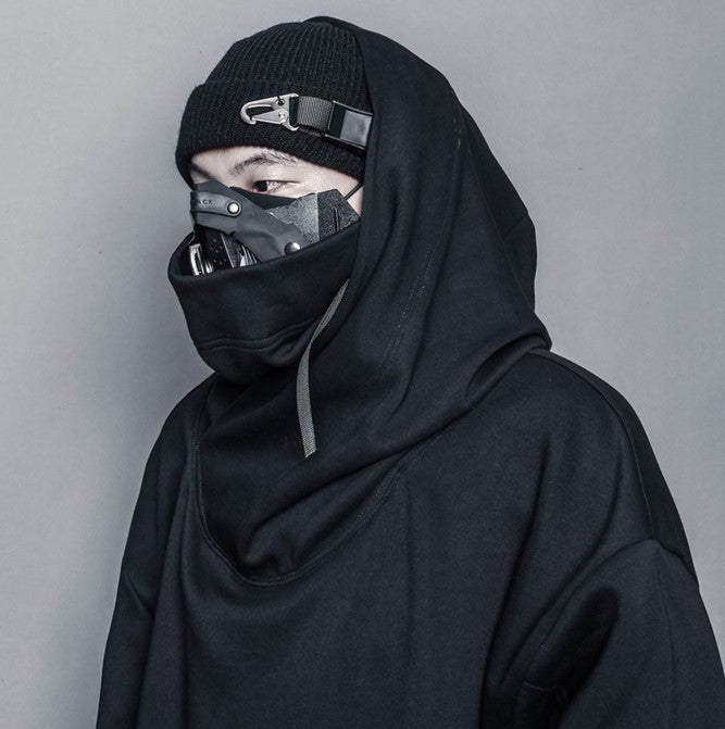 Knitted Black Techwear Beanie