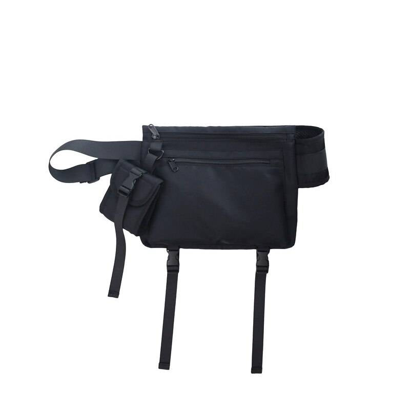 Men Chest Bag Belt Fanny Pack Women Small Letter Casual Travel Phone pack Purse Street Crossbody Shoulder Bags Man Waist Bag color: black 