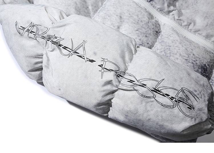 Men Hip Hop Oversize Padded Bomber Jacket Coat Streetwear Graffiti Jacket Parka Cotton Harajuku Winter Down Jacket Coat Outwear 