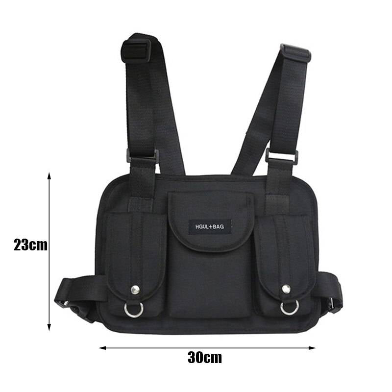 Men Tactical Shoulder Bags Chest Rig Bag Hip Hop Streetwear Men Functional Waist Packs Adjustable Pockets Waistcoat Kanye West 