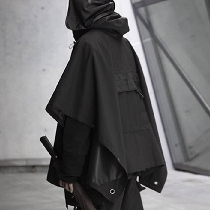 Men&#8217;s Dark Ninja Waterproof Techwear Cape 