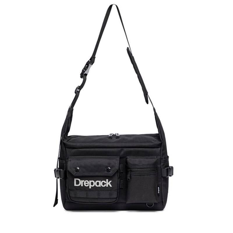 Men&#8217;s Multi-Pocket Black Techwear Crossbody Bag 