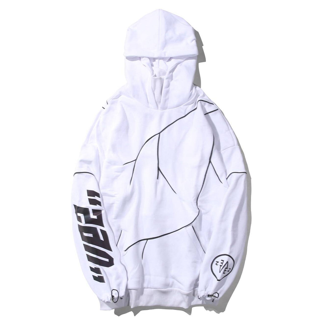 Men&#8217;s Reflective Lightning Oversized Techwear Hoodie 