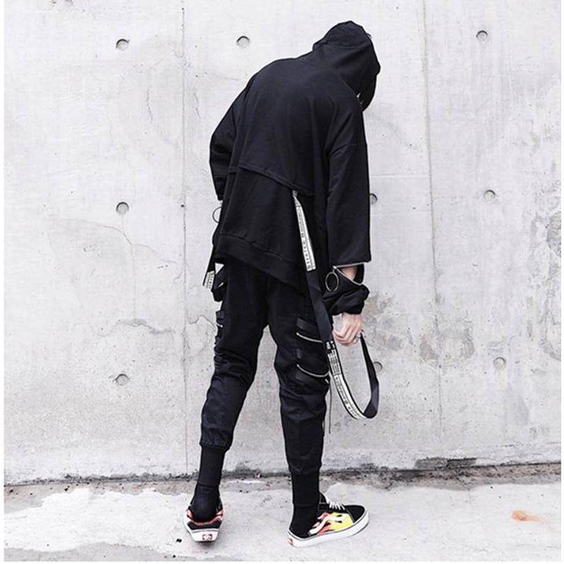 Men&#8217;s Zipper Sleeve Techwear Hoodie 