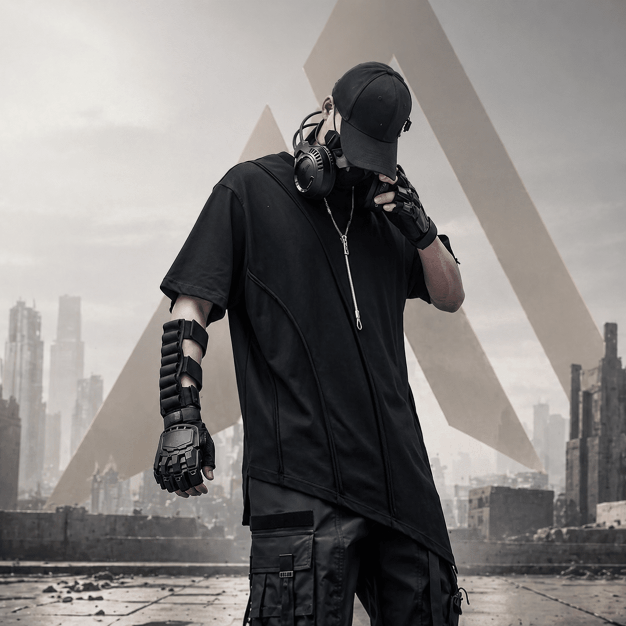 Men High Street Irregular Hem T-Shirt