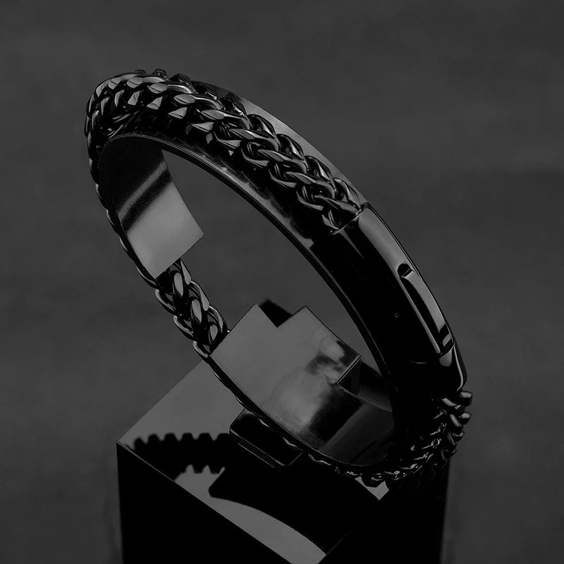 Men's Bicycle Chain Gold Plated Stainless Steel Bracelet