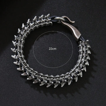Men's Black Dragon Leather Bracelet