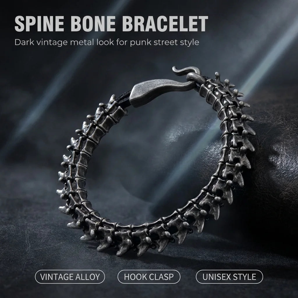 Men's Black Dragon Leather Bracelet