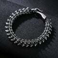 Men's Black Dragon Leather Bracelet