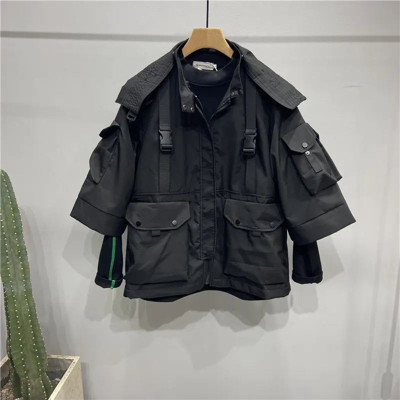 Men's Tactical Hooded Cargo Jacket