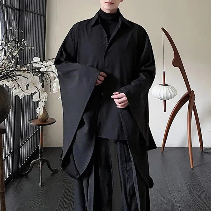 Men's Techwear Bat Sleeve Japanese Casual Shirt