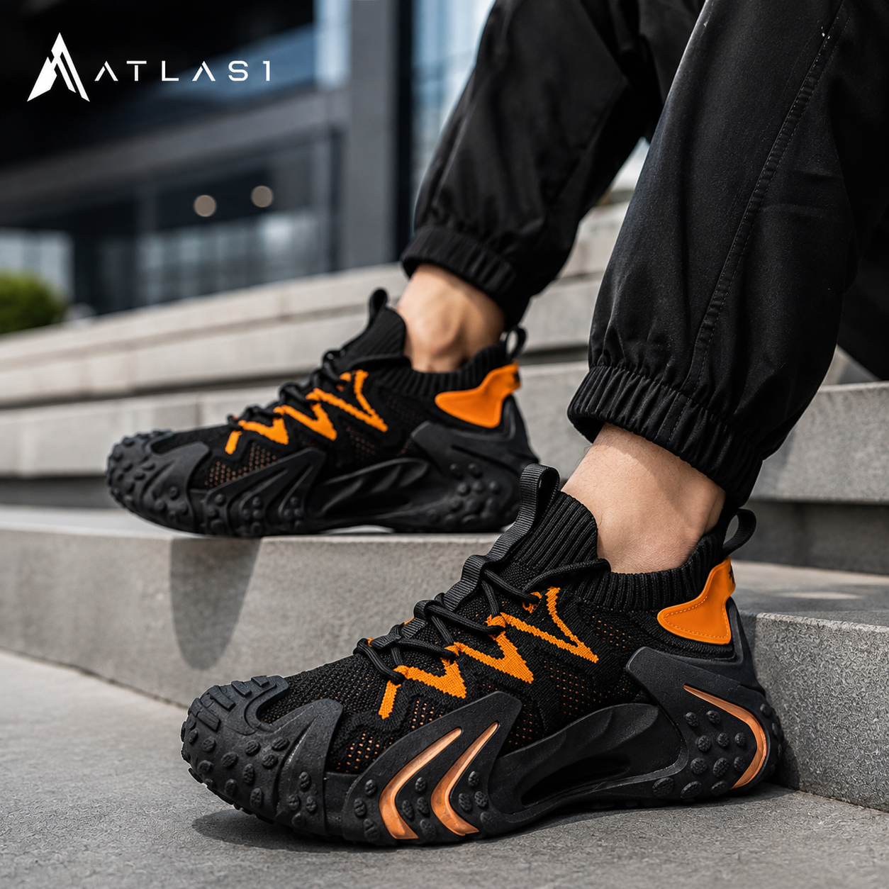 Men's Techwear Breathable Sock Sneakers Hiking Shoes