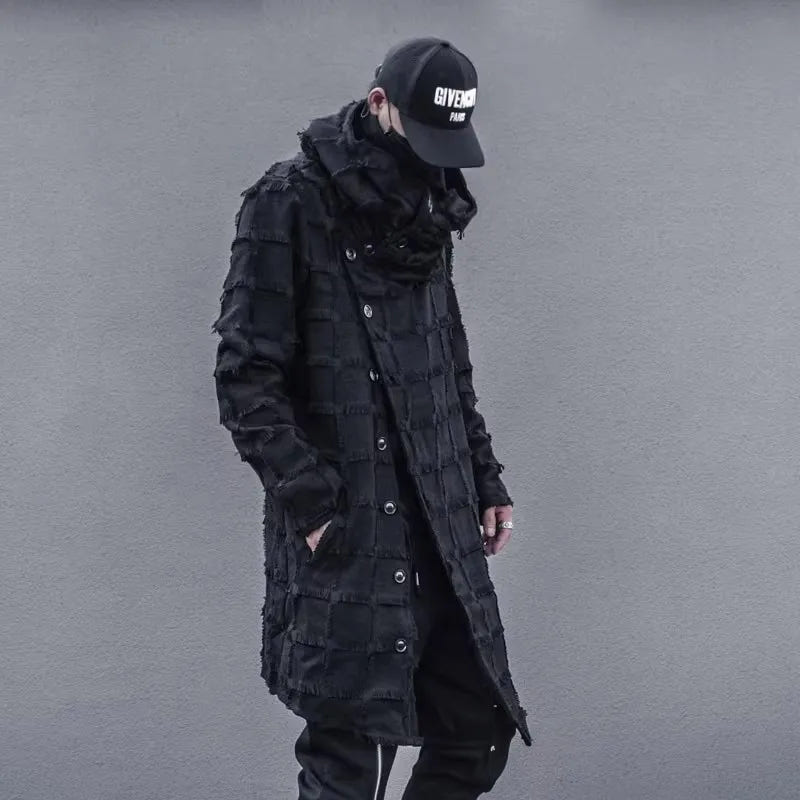 Men's Techwear Hooded Windbreaker Coat