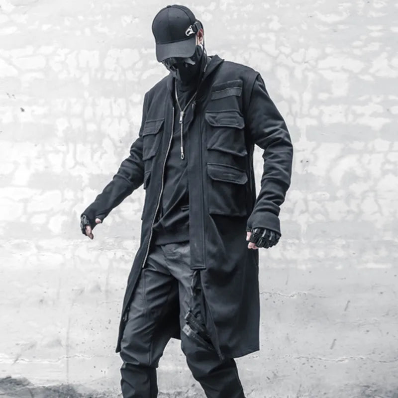 Men's Techwear Multi-Pocket Heavy Cloak Jacket