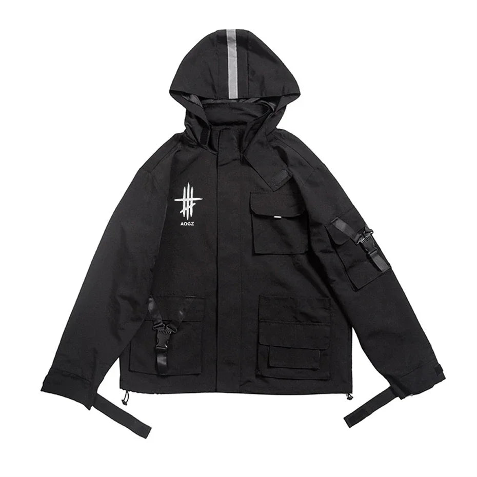 Men's Techwear Multi-Pocket Windbreaker Jacket