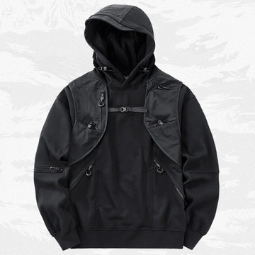 Men's Techwear Multi Pocket Patchwork Hoodie