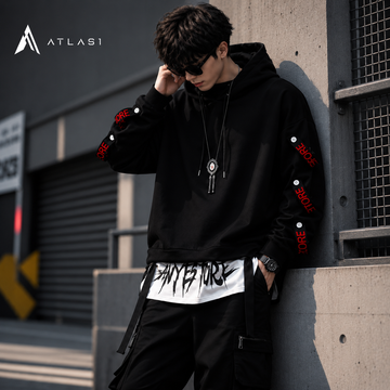 Men’s Techwear Patchwork Street Hoodie