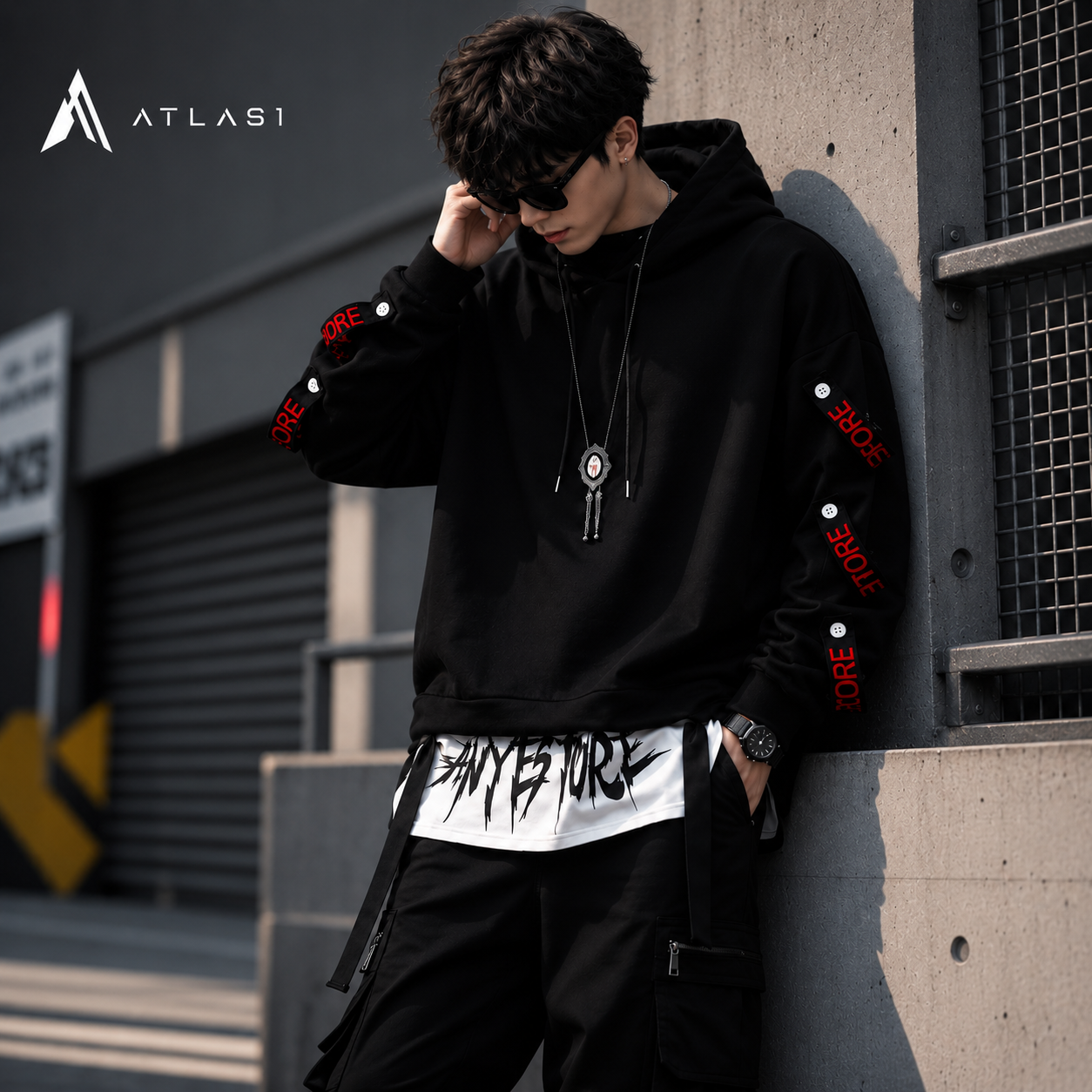 Men’s Techwear Patchwork Street Hoodie