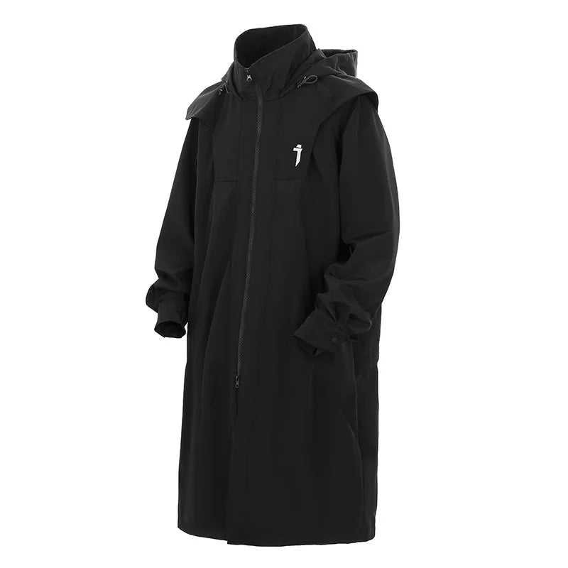 Men's Techwear Tactical Long Trench Jacket
