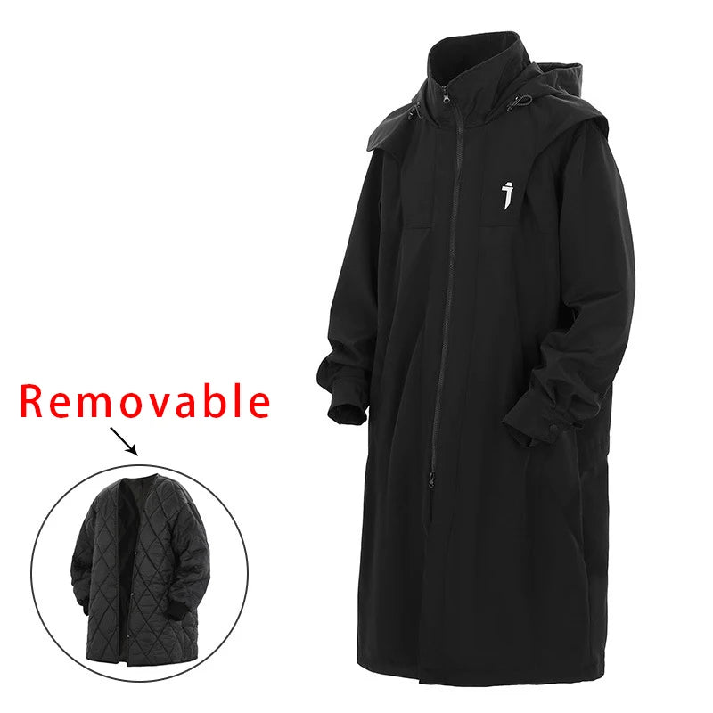 Men's Techwear Tactical Long Trench Jacket