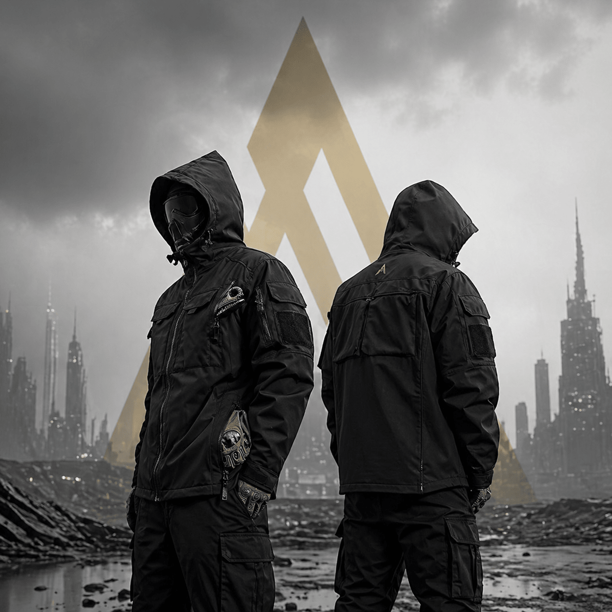 Men's Techwear Tactical Waterproof Hooded Jacket