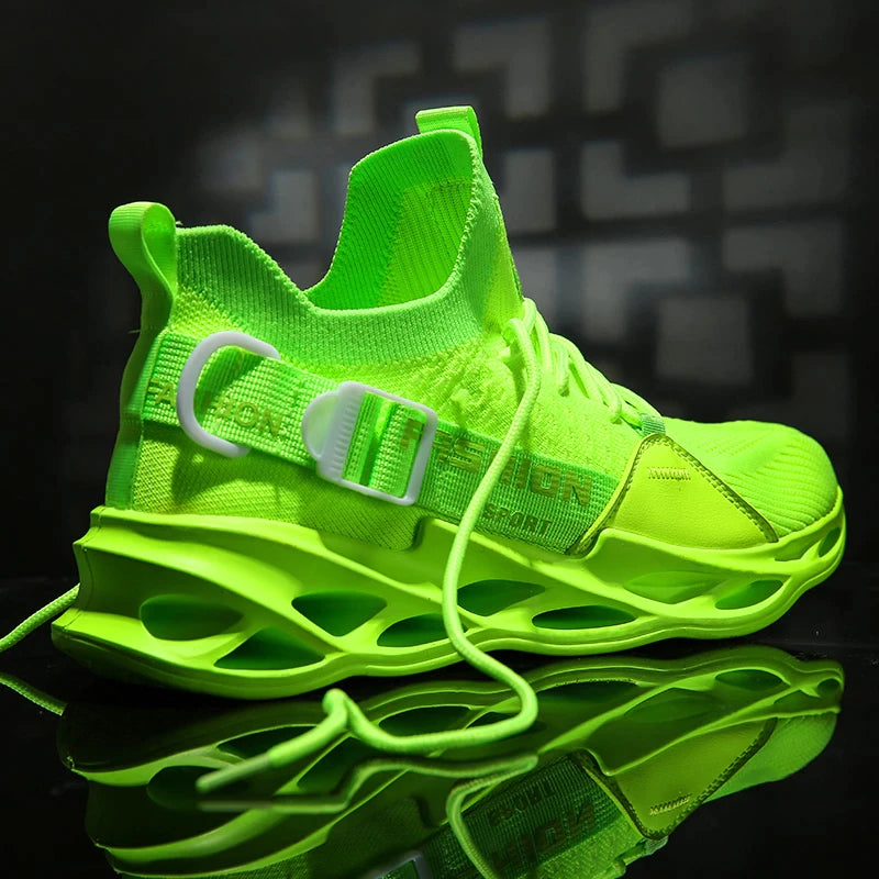Men's Neon Color Techwear Sneakers