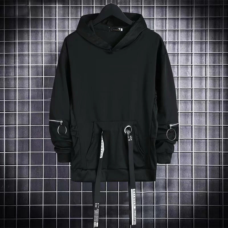 Men's Zipper Sleeve Techwear Hoodie (1)
