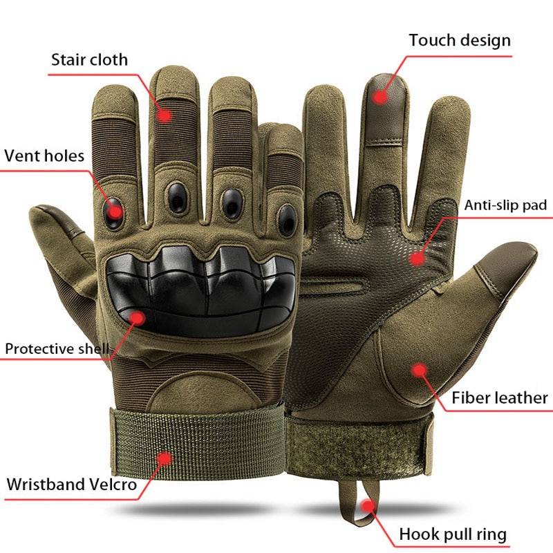 Military Tactical Full Finger Men Gloves Touch Screen Paintball Airsoft Hard Knuckle Outdoor Climbing Riding Army Combat Gloves 