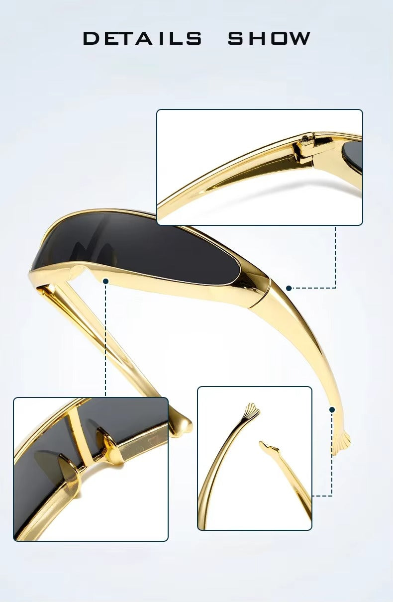 Mirrored CyberPunk Mono Glasses