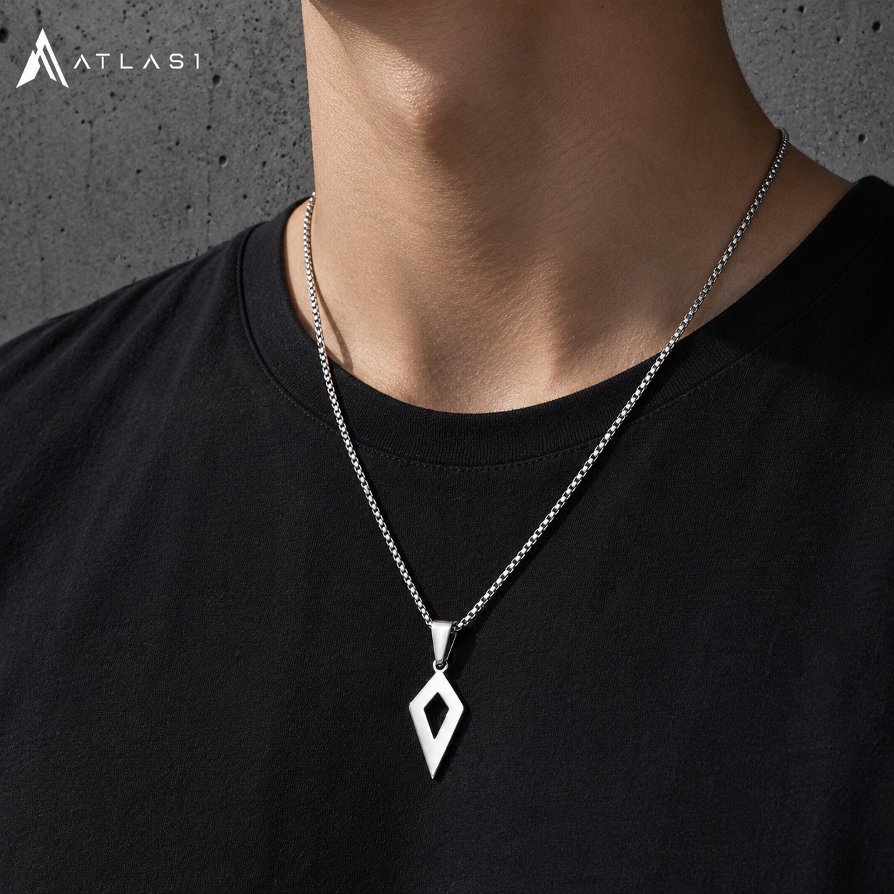 Modern Beveled Star Chain Necklace