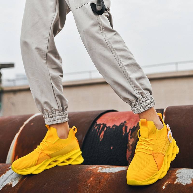 NeoBliz© Men&#8217;s Neon Color Techwear Sneakers 