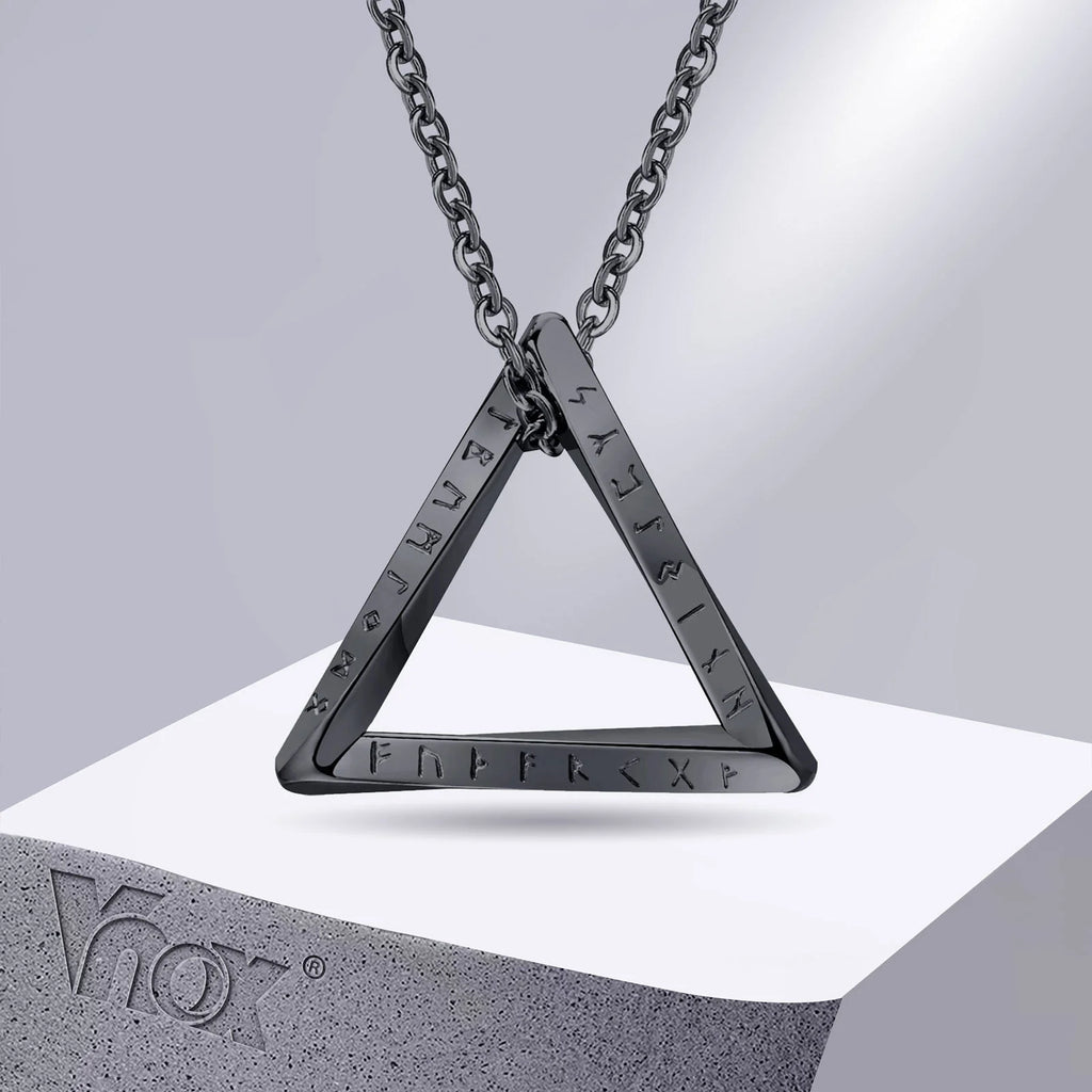 Nordic Rune Triangle Charm Necklace