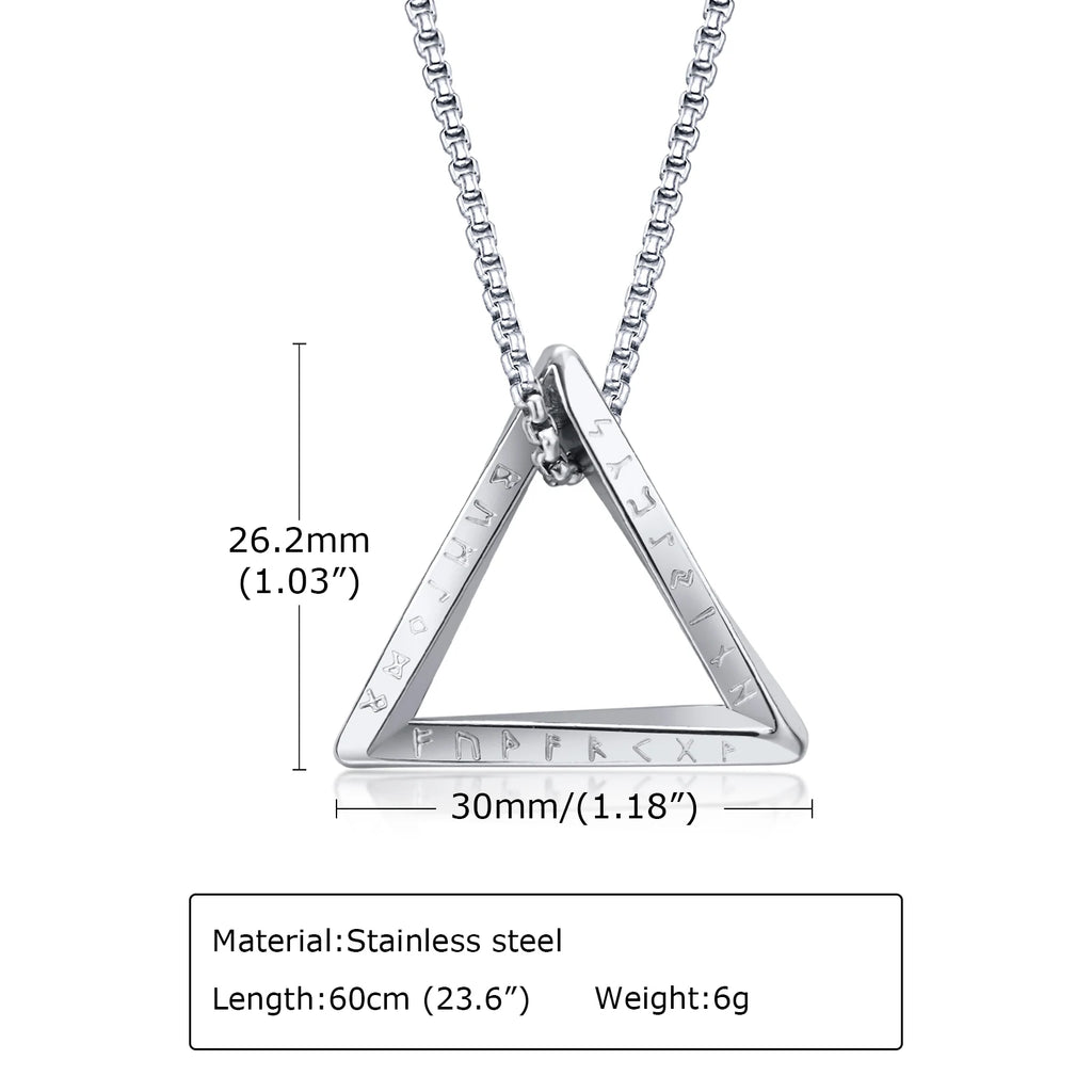 Nordic Rune Triangle Charm Necklace