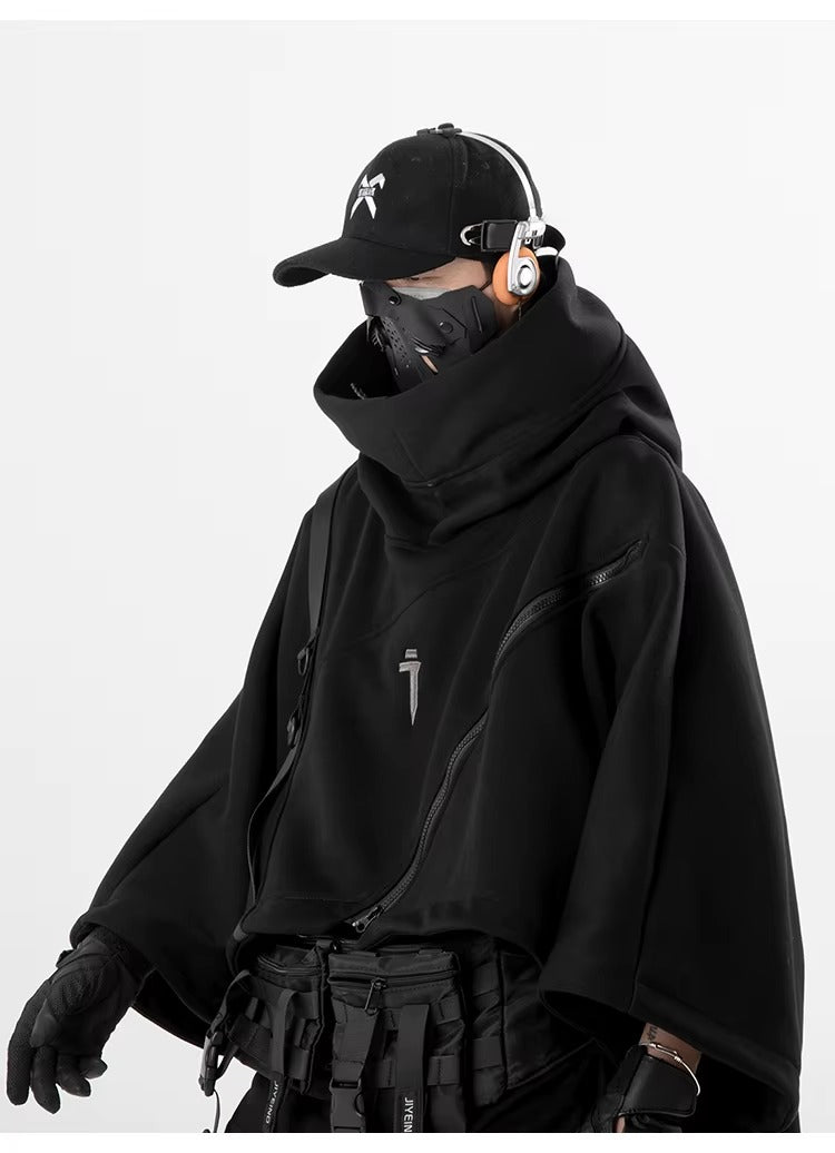 Oversized Techwear Hoodie With Straps