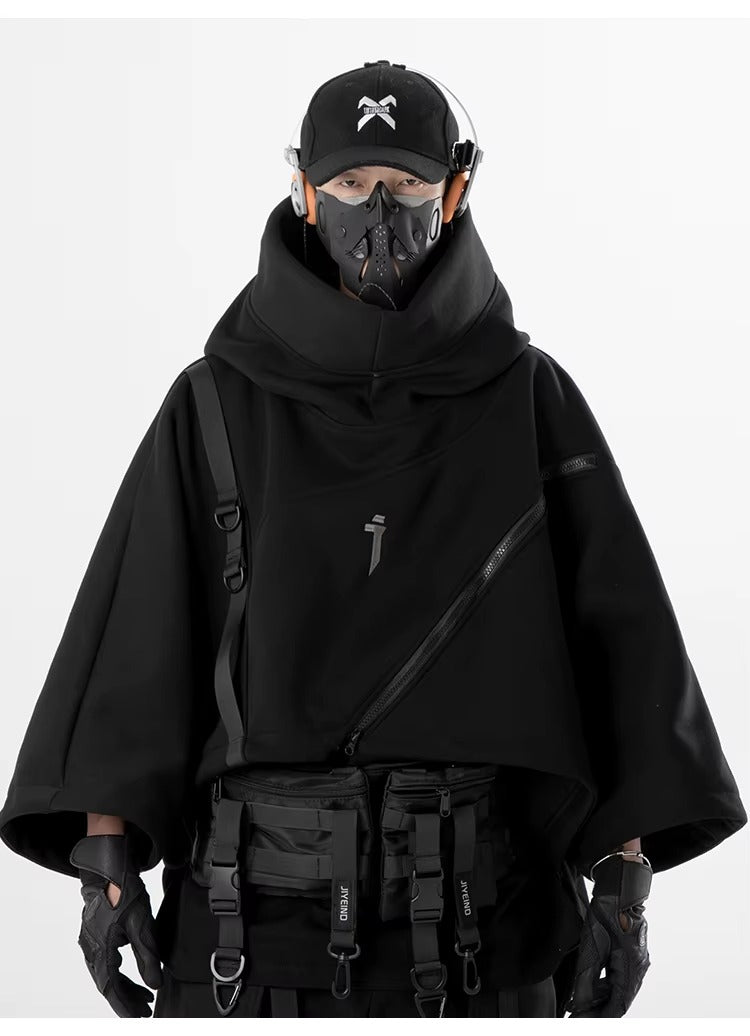 Oversized Techwear Hoodie With Straps