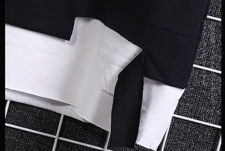 Oversized Techwear T Shirt Streetwear Ripped Hole Vintage Hip Hop T Shirt False Two Loose Short Sleeve Summer 