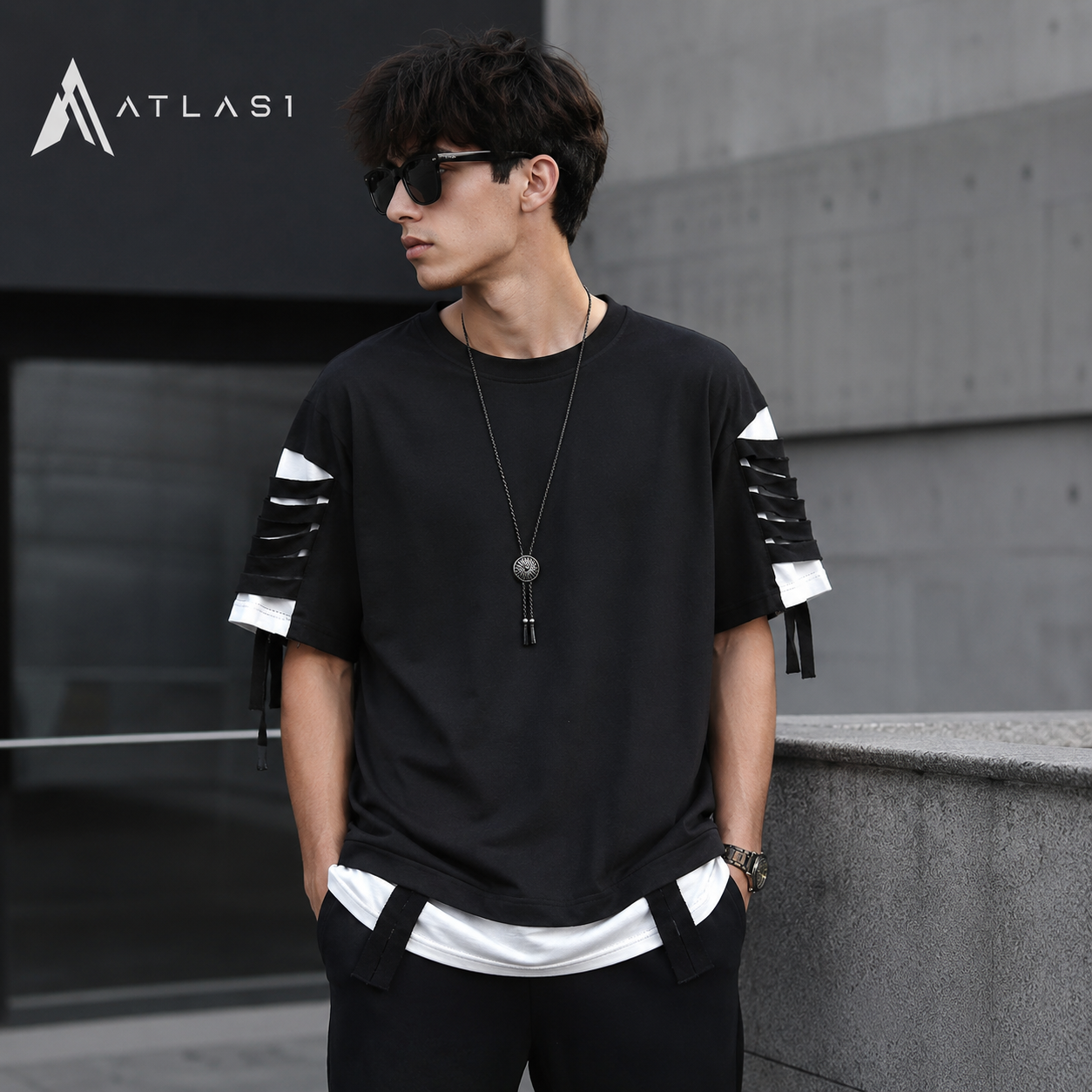 Oversized Ripped Loose Summer Techwear T Shirt