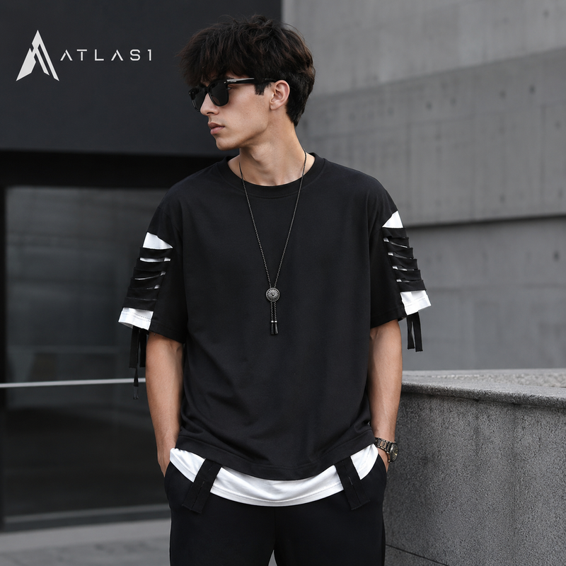Oversized Ripped Loose Summer Techwear T Shirt