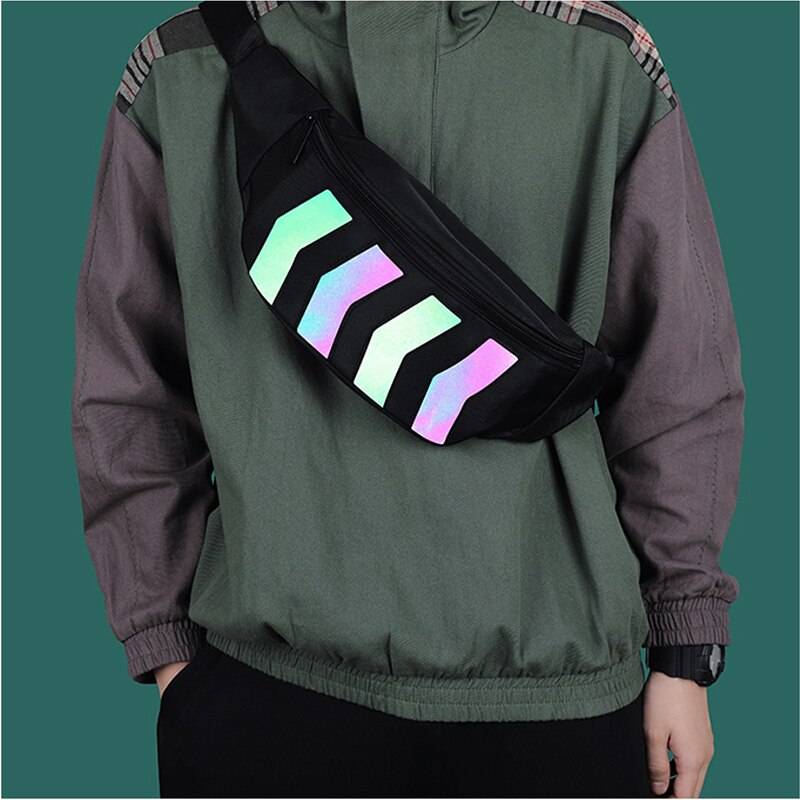 Oxford Reflective Stripes Techwear Waist Bag 