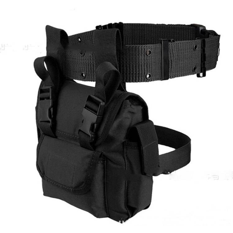 Oxford Waist Bag Black Messenger Crossbody Bag Rock Men Gothic Fanny Packs Fashion Motorcycle Leg Bag Women Travel Waterproof color: black 