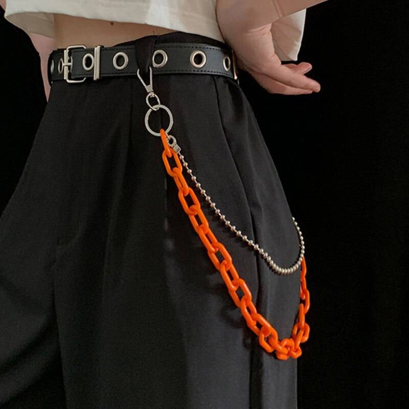 Punk Fashion Women Men Pants Waist Belt Chain Hip Hop Double Layer Chain Jeans Student Unisex Trousers Street Jewelry Gift 