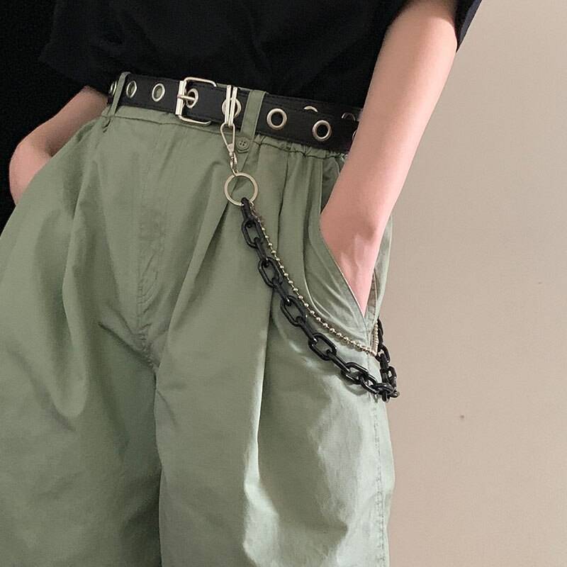 Punk Fashion Women Men Pants Waist Belt Chain Hip Hop Double Layer Chain Jeans Student Unisex Trousers Street Jewelry Gift 