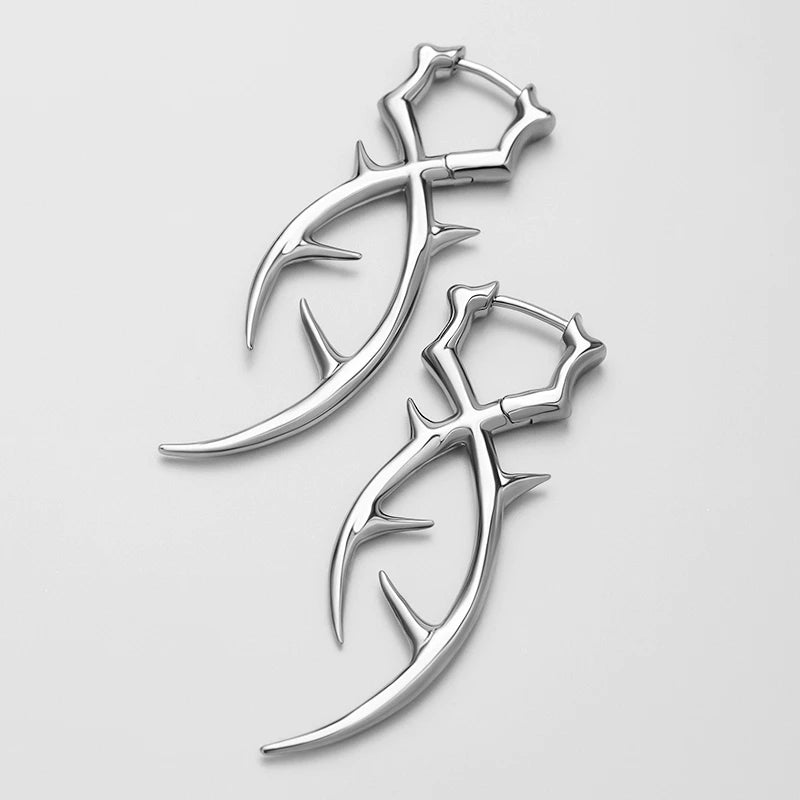 Punk Goth Irregular Thorn Dangle Earrings