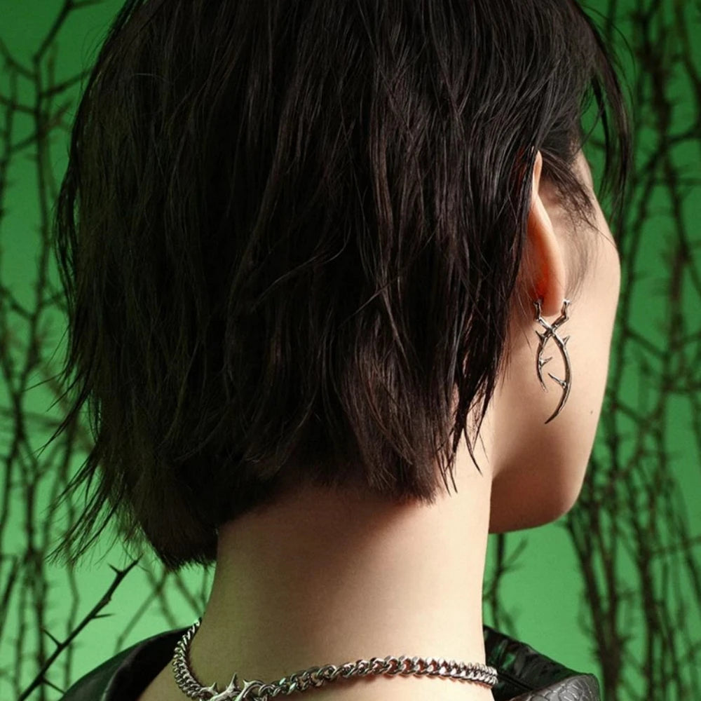 Punk Goth Irregular Thorn Dangle Earrings