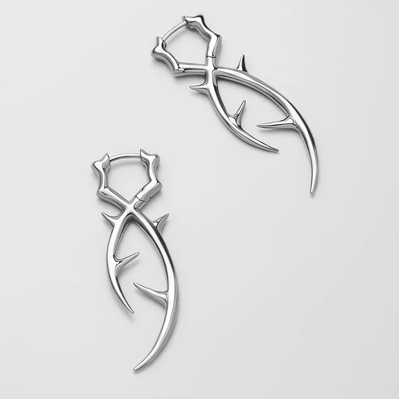 Punk Goth Irregular Thorn Dangle Earrings